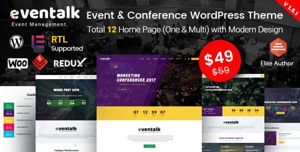 EVNTALK V1.6.4 - EVENT CONFERENCE WORDPRESS THEME | Free Downlaod |