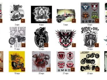 Grunge bike designs, bike labels, motorcycle Tshirt Bundle | Pixirak.com |