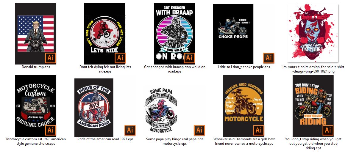 Motor Biker Tshirt Bundle