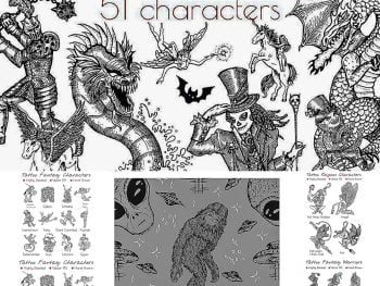 TATTOO FANTASY CHARACTERS | Vector File | Pixirak  Designer |