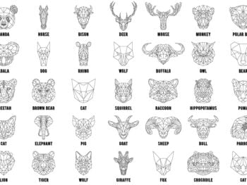 Geometric animal collection Tshirt Downlaod | BY Pixirak Freelancer |