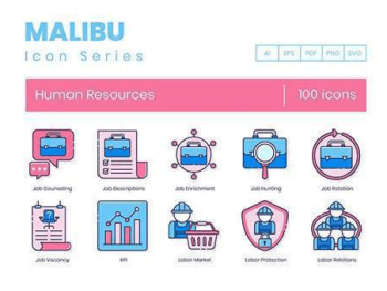 100 Human Resources Line Icons Vector Bundle Free Download  BY Pixirak |