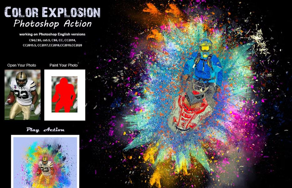 Color Explosion Photoshop Action Free Download |