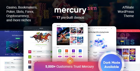 Mercury - Affiliate WordPress Theme. Casino Gpl Version Free Download