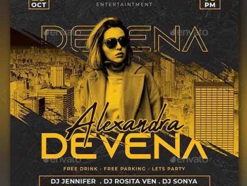 DJ Club Flyer Template | GraphicRiver Flyer Design Free Download |