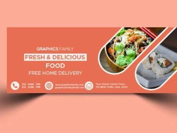 Free Food Delivery Facebook Cover Template Free Download