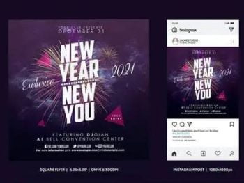 New Year Party Square Flyer Insta Post