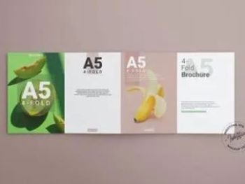 Realistic-A5-Flyer-Fourfold-Mockup