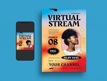 Virtual Stream Event Flyer Set