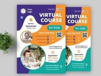 School Virtual Event Flyer by Graphic Designer on