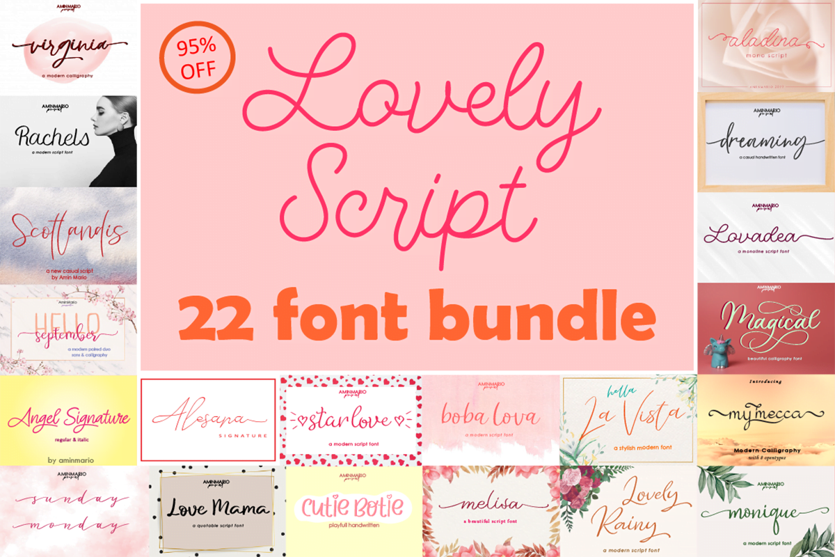 Lovely Script Font Bundle
