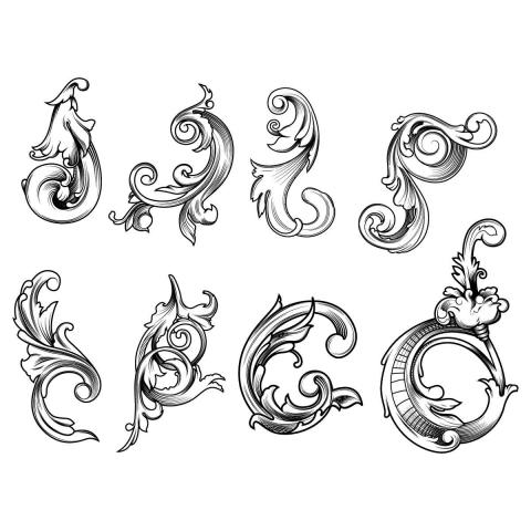 designious floral engraved vector pack 48