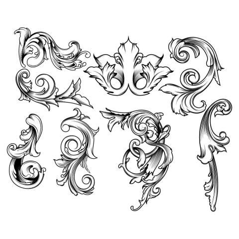 designious floral engraved vector pack 49