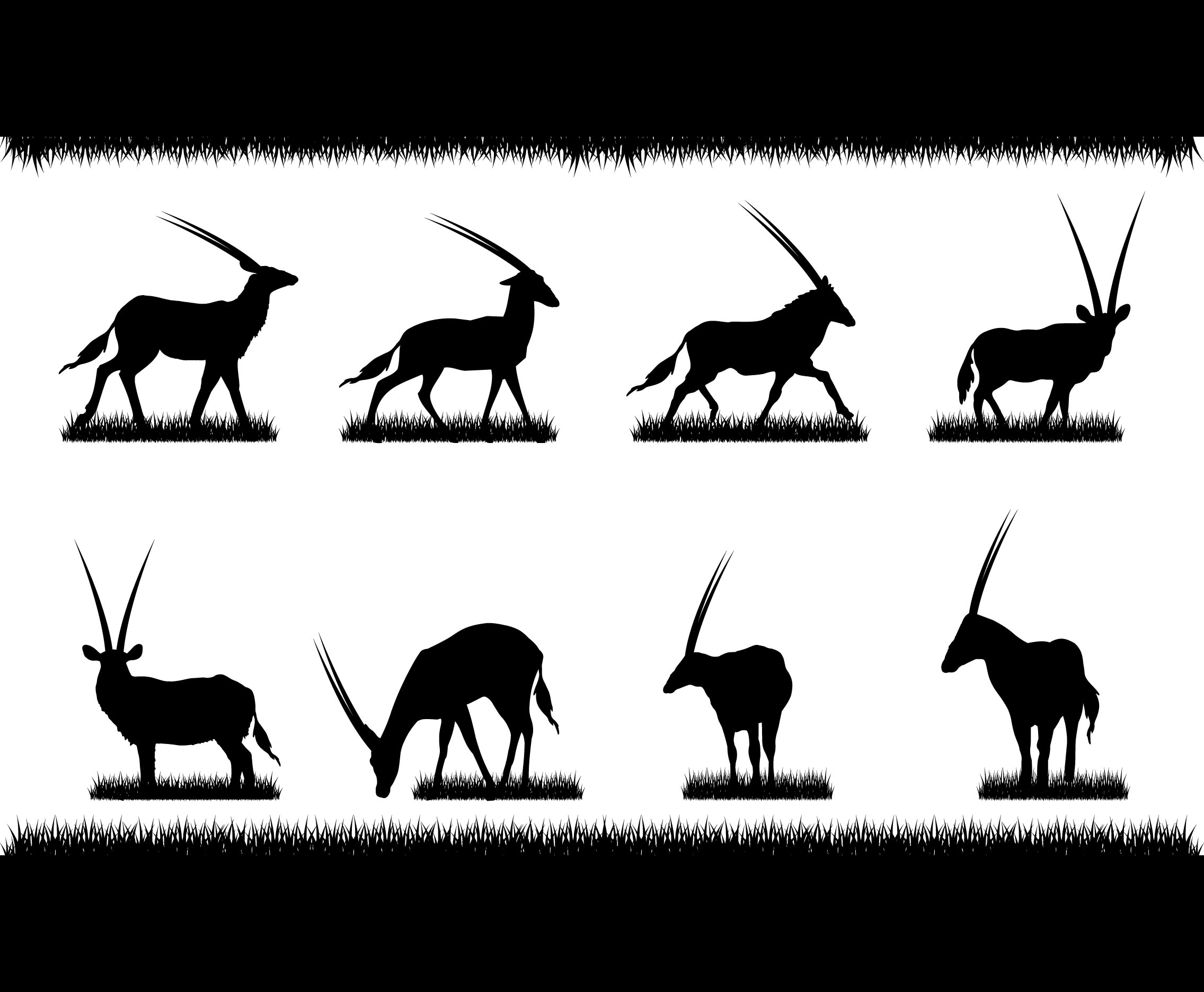Oryx silhouette oryx silhouette stock vectors, and illustrations