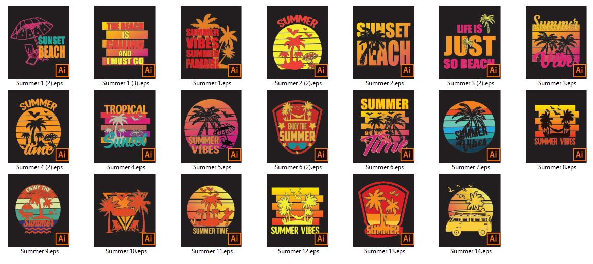 Summer-Sunset-Vintage-TShirt-Bundle-15961062