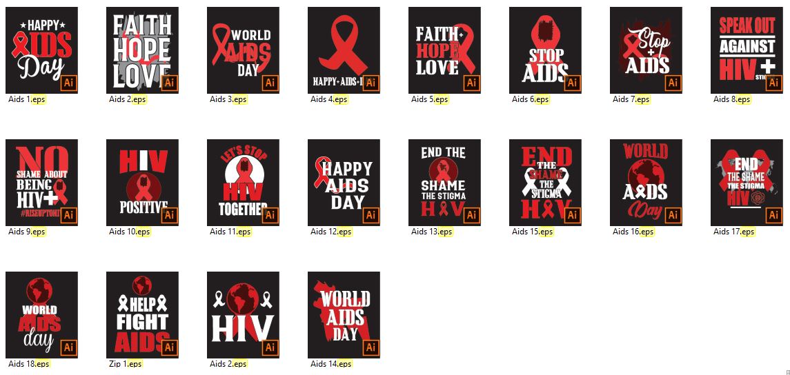Aids-Day-TShirt-Design-Bundle-14907245