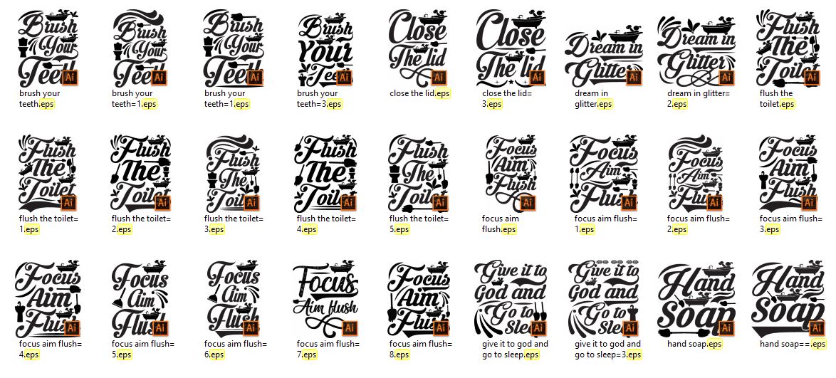 Large Rest room SVG Design Bundle