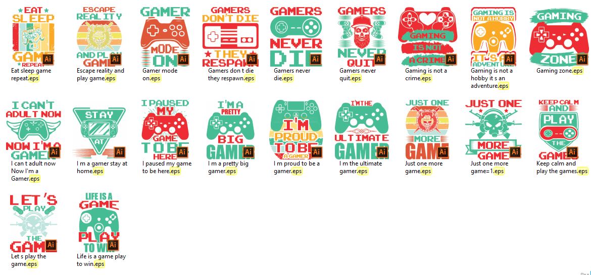 Gaming-TShirt-Design-Bundle