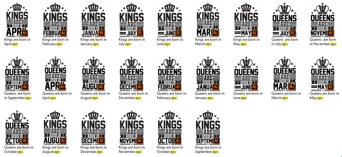 king and queen birthday Tshirt Bundle