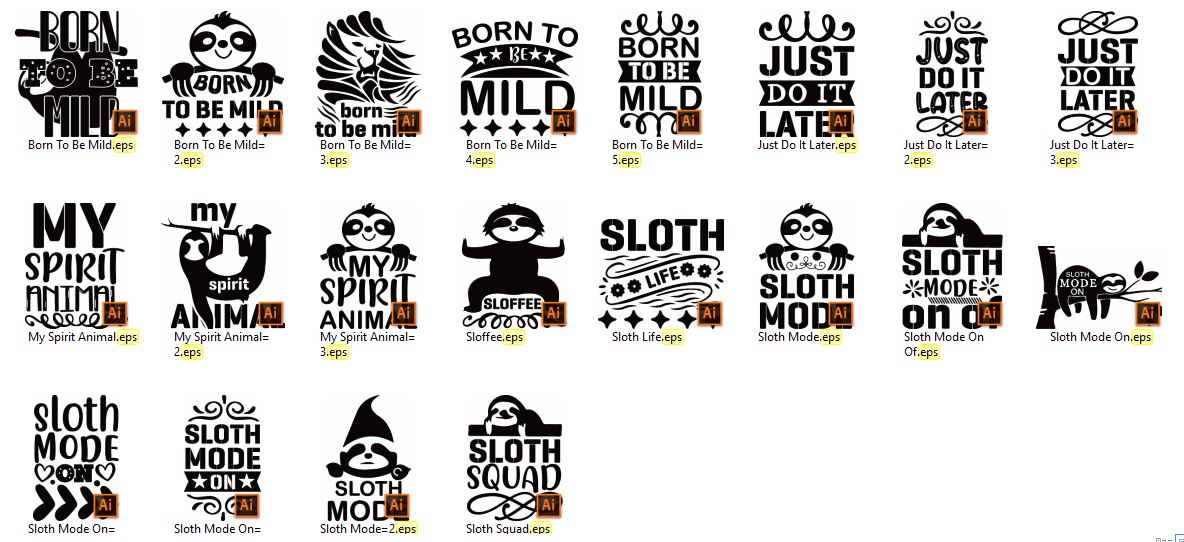 Sloth-SVG-Design-Bundle-12747852