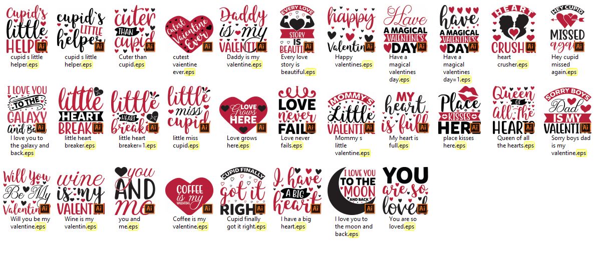 Valentines-Day-SVG-Tshirt Design Bundle