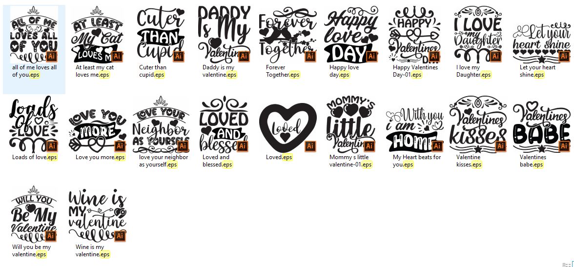 Valentines-Day-SVG-Design-Bundle for Tshirt Design